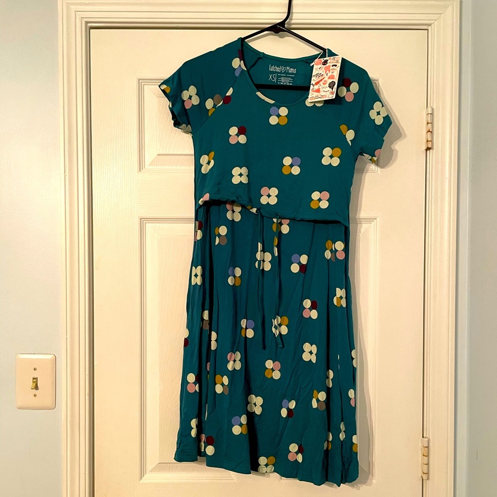 NWT Latched Mama Drawstring Nursing Dress